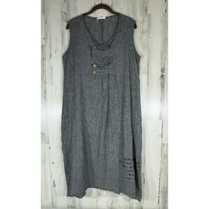 Luukaa Shift Dress Size 2 Oversized Gray Linen Blend Sackcloth Semi Sheer Gauzy